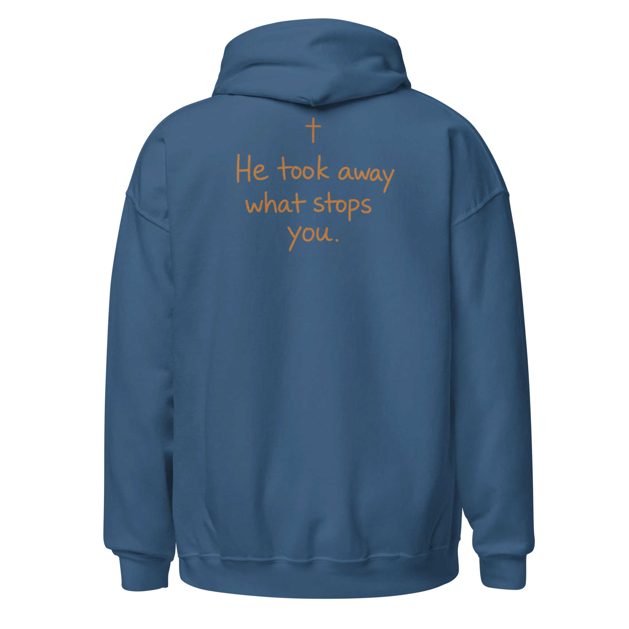 Hoodie in indigo blue, back