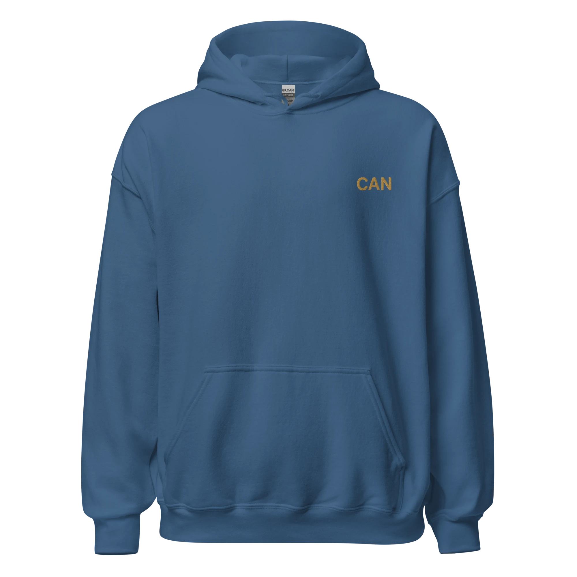 Hoodie in indigo blue, front